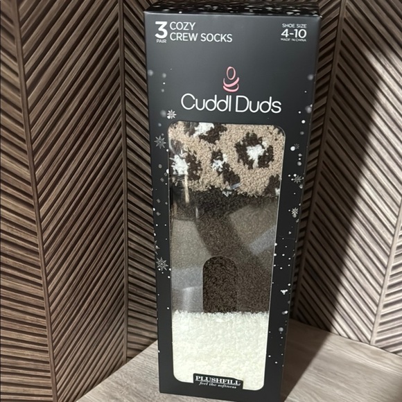 Cuddl Duds socks Cozy Crew browns Leopard and Neutral Tones NEW in box set soft - Picture 1 of 1